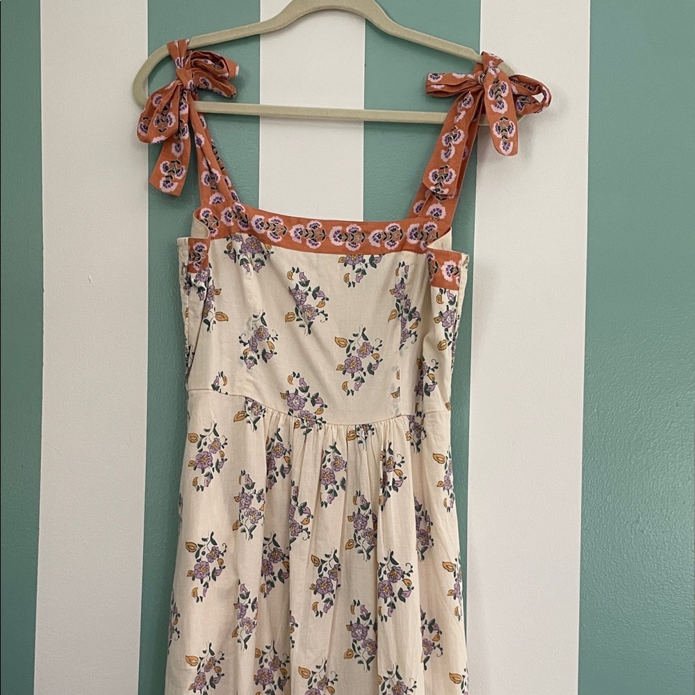 Patrons of Peace Cream Floral Midi Dress - Picture 7 of 13